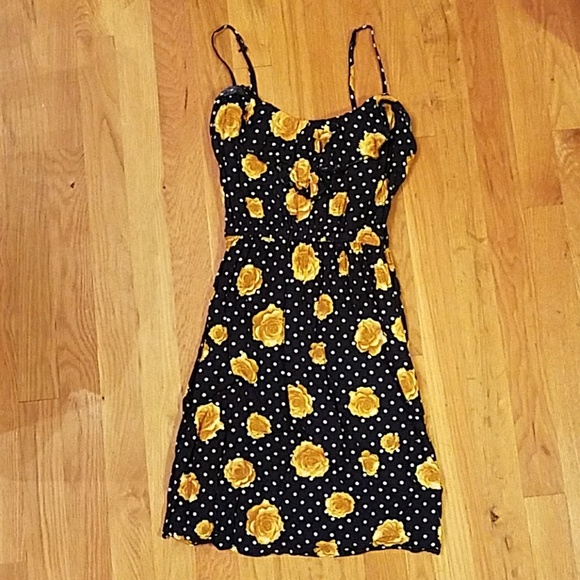 yellow polka dot sundress